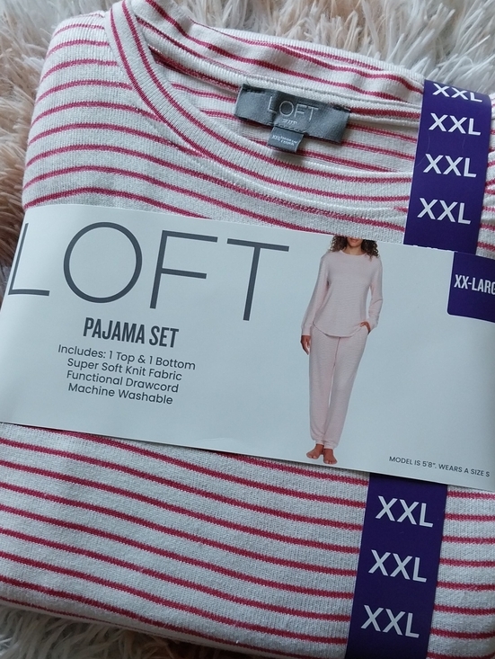 LOFT Other - LOFT Pink & White Striped Pajama Set